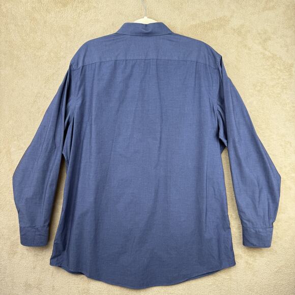 Marc Anthony Button Up Shirt Mens 18 Blue‎ Long Sleeve Slim Fit Business Career - Picture 2 of 11